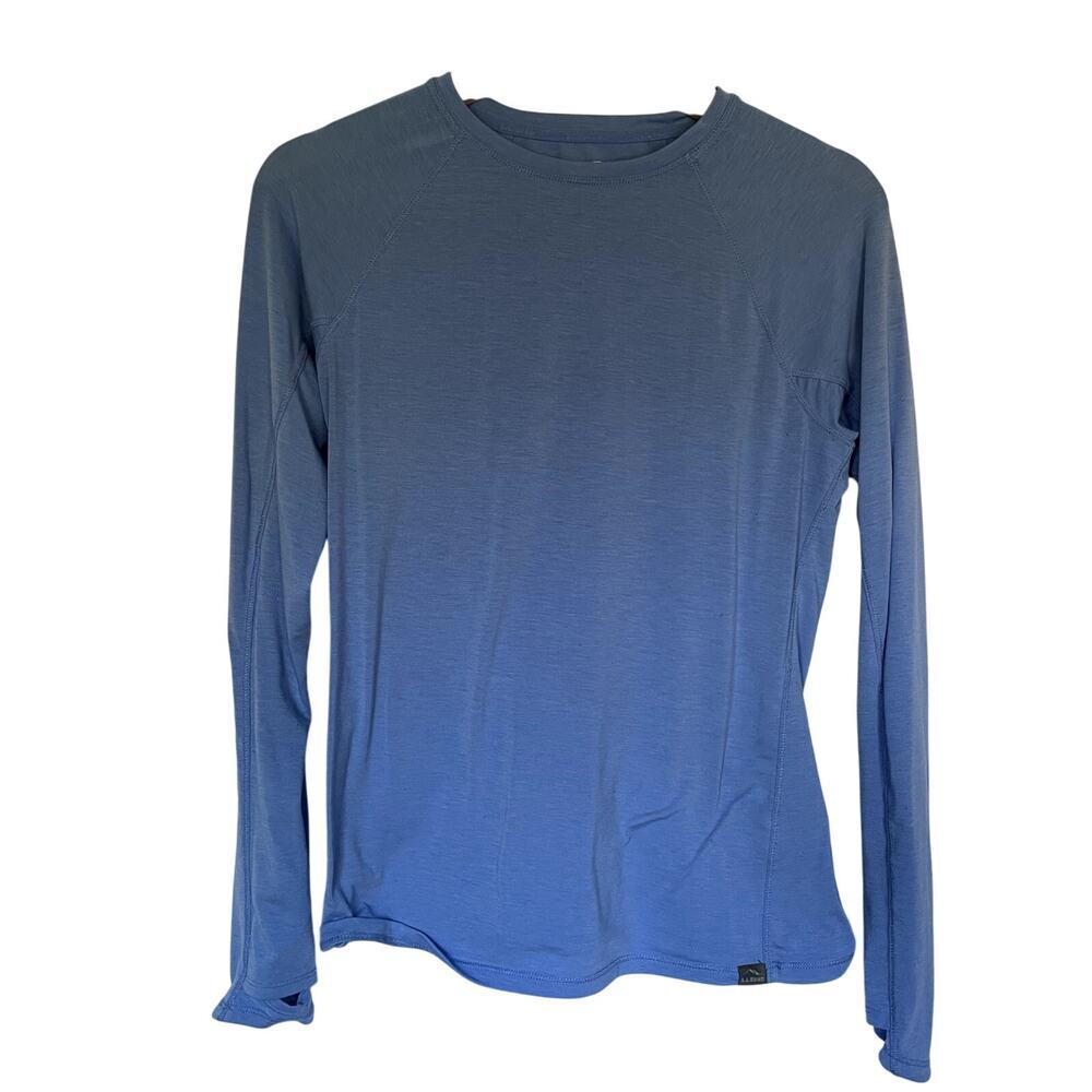 L.L.Bean light blue long sleeved athletic top women's size XS workout shirt